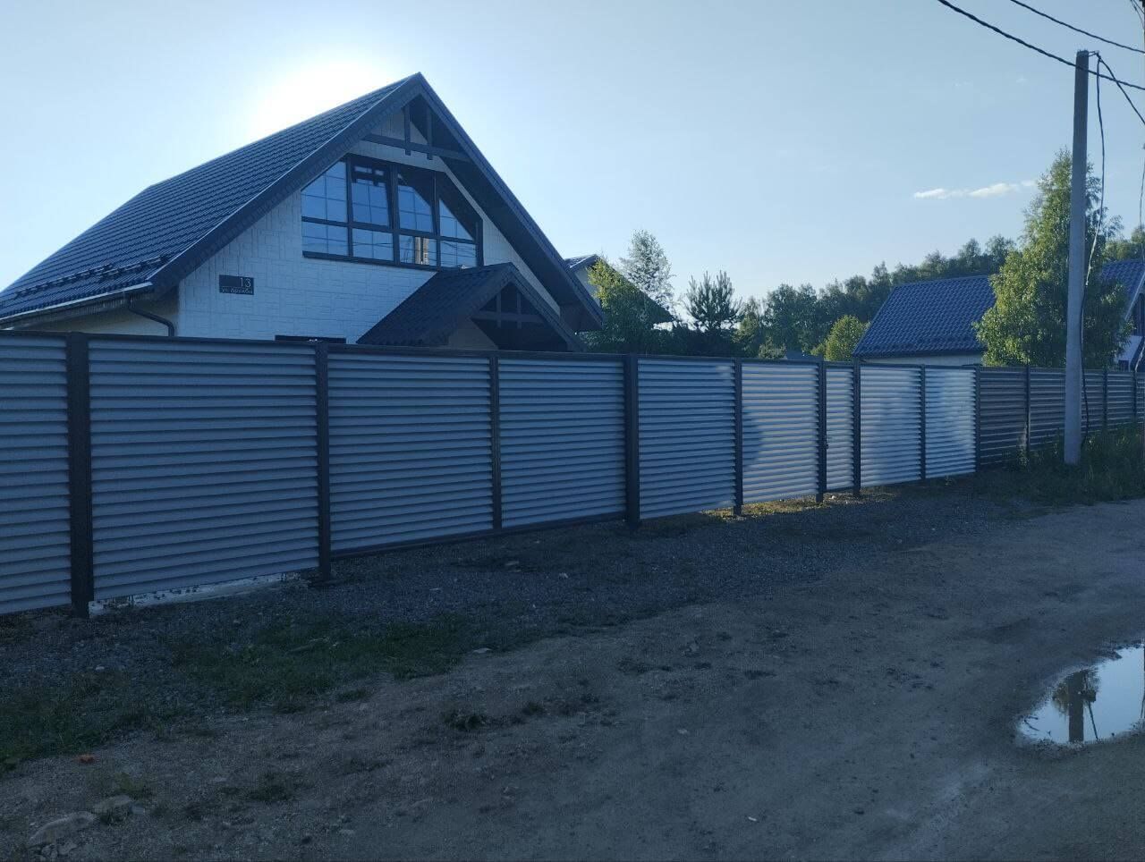 Забор из ламелей еврожалюзи 20м RAL7004 Серый фото 3 в Березниках