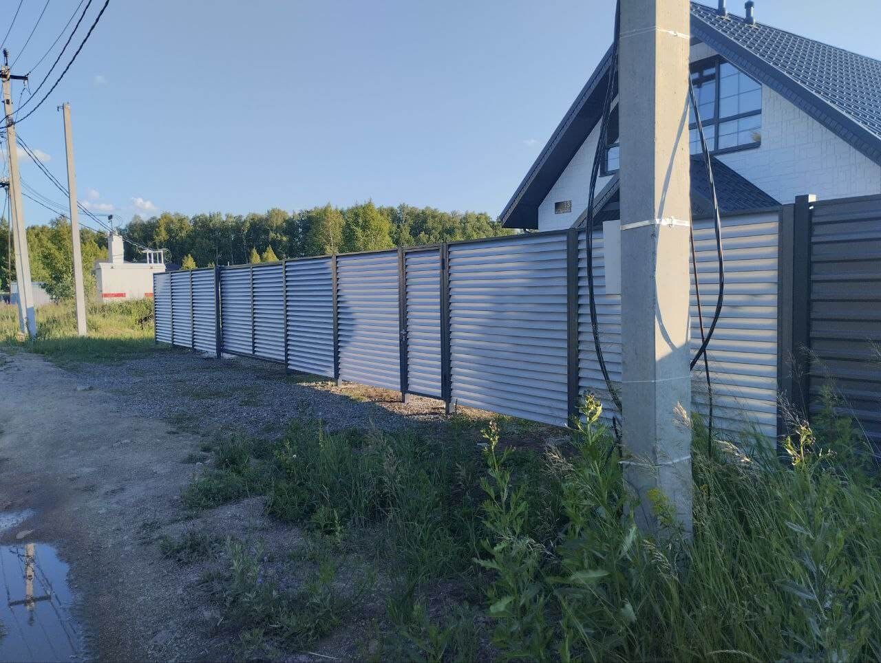 Забор из ламелей еврожалюзи 20м RAL7004 Серый фото 2 в Березниках