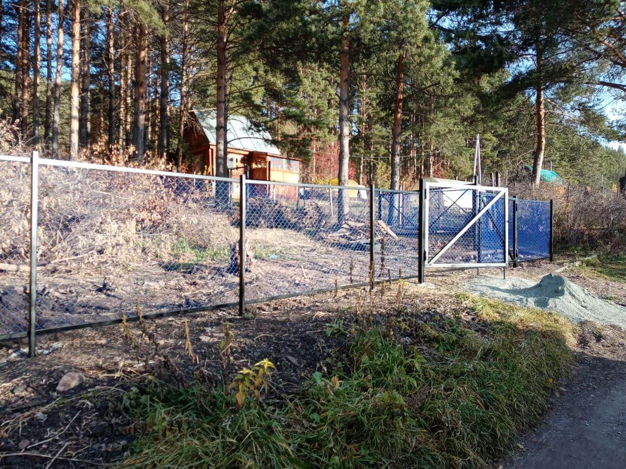 Забор из сетки рабица 76м с полимерным покрытием фото 8 в Березниках