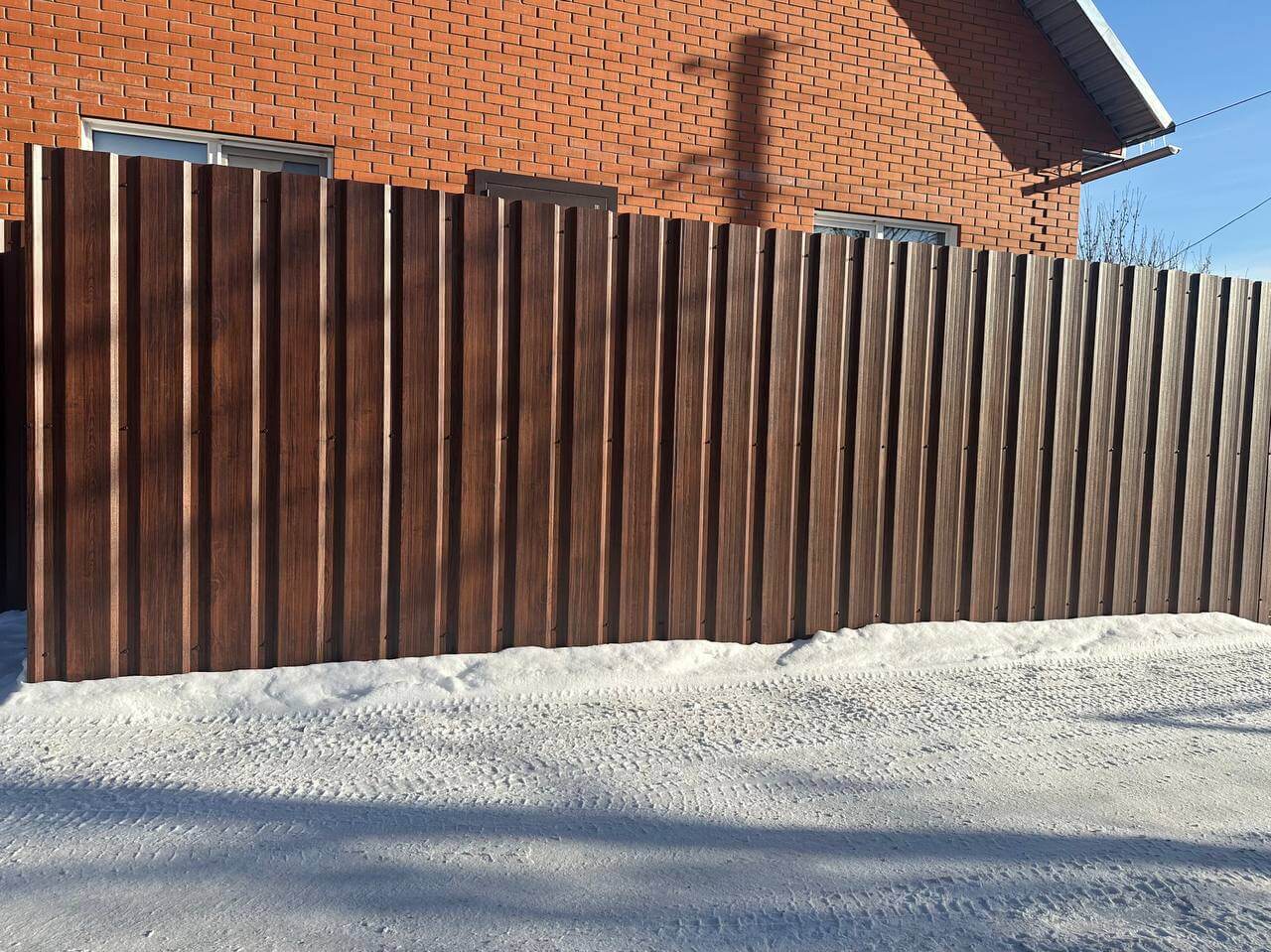 Забор из профнастила НС-21 22м Античное Дерево Принтек фото 4 в Березниках