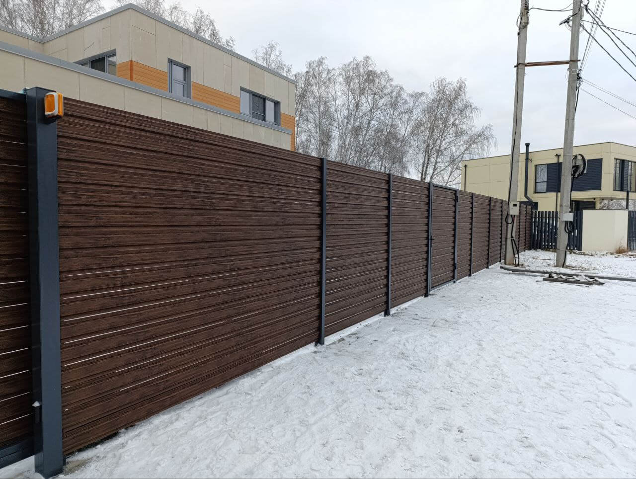 Забор-ранчо из евроштакетника 58м Темный Каштан 3D Принтек фото 4 в Березниках