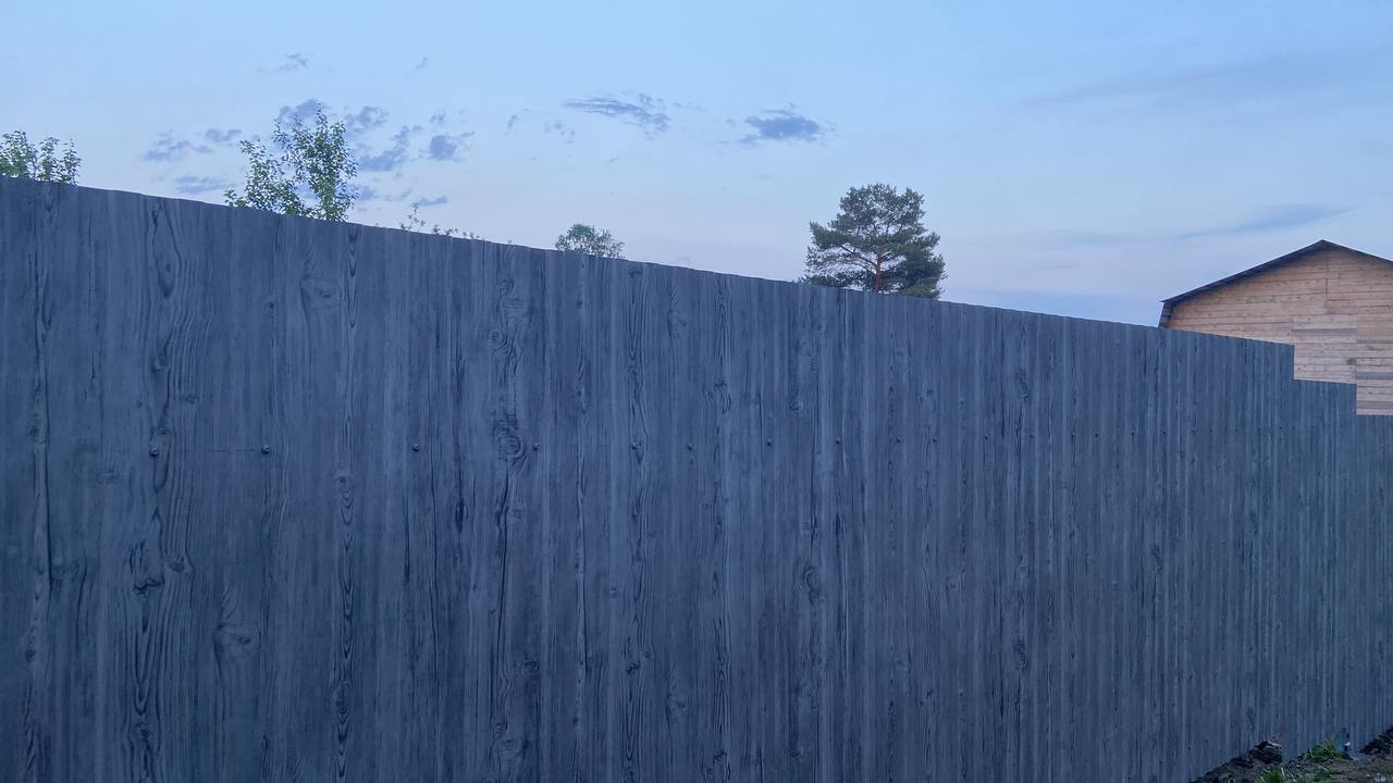 Забор из профнастила НС-10 42м Светлая Береза SteelArt фото 4 в Березниках